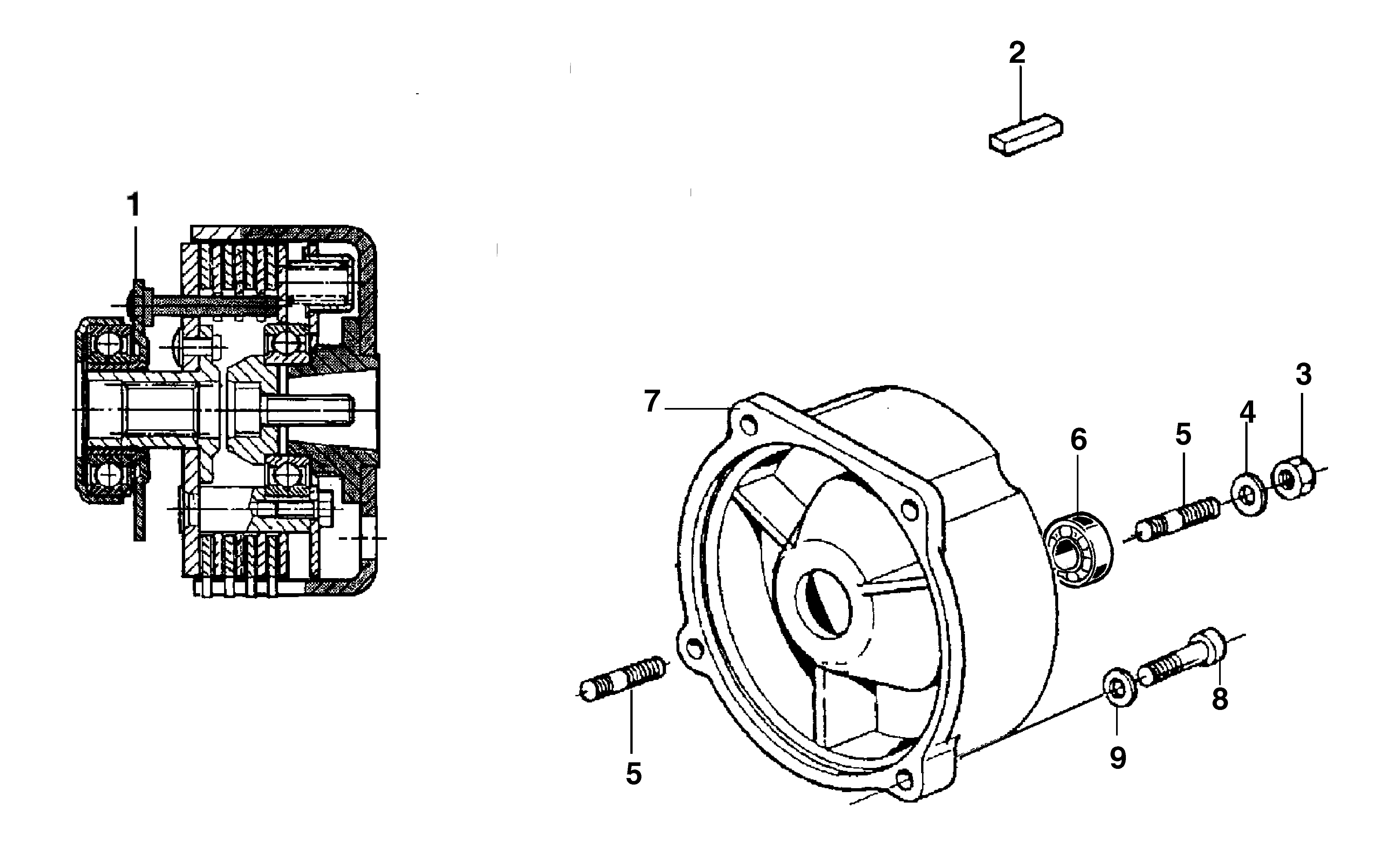 KAM 5 HF (EN 709) Motoculteur Dessins pièces - Embrayage KAM 5 HF (EN 709) Motoculteur Motoculteur OLEOMAC NIBBI vue éclatée Dessins pièces - Embrayage