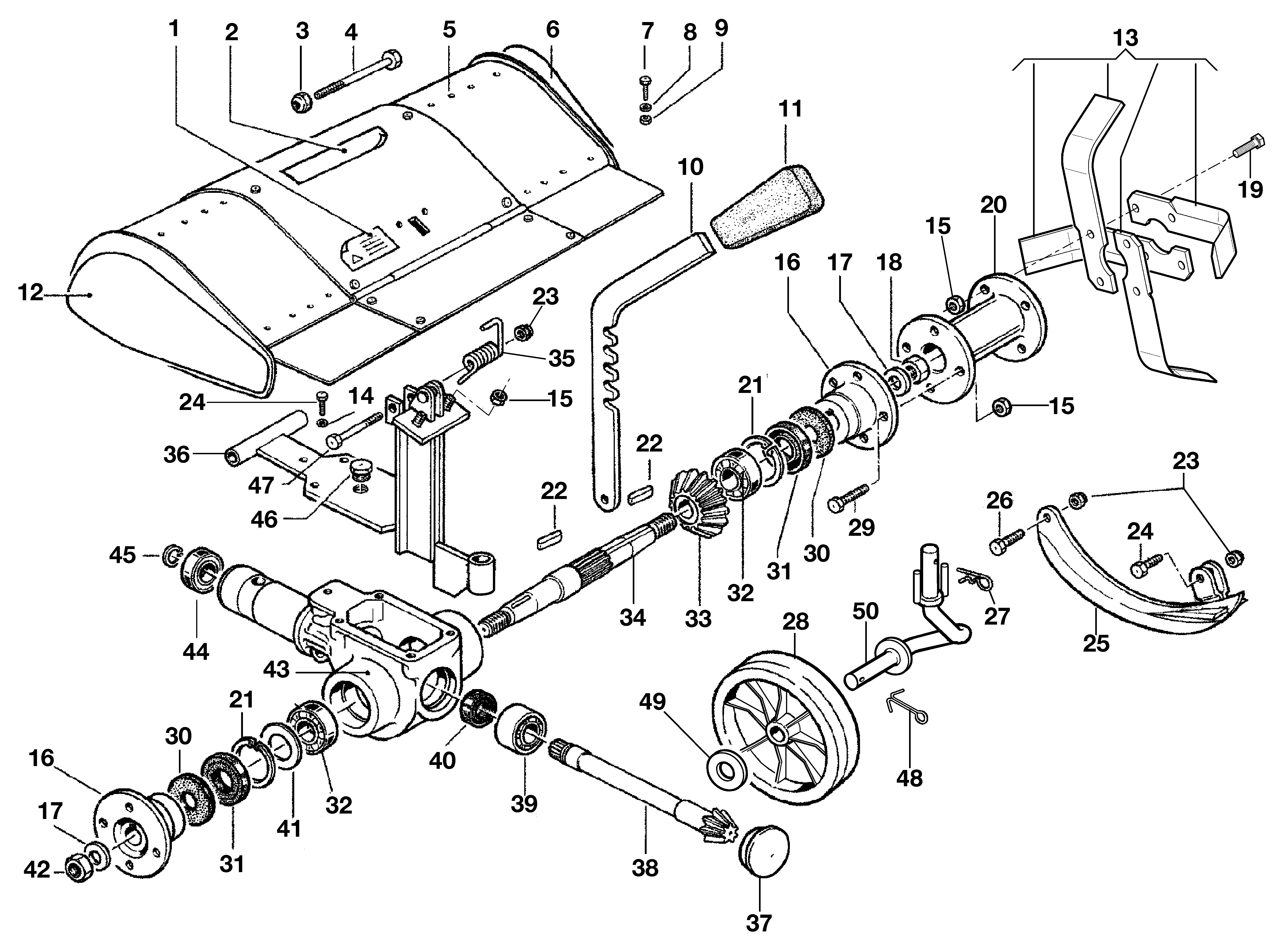 KAM 5 HF Motoculteur Dessins pièces - Fraise avec quickfit KAM 5 HF Motoculteur OLEOMAC NIBBI vue éclatée Dessins pièces - Fraise avec quickfit